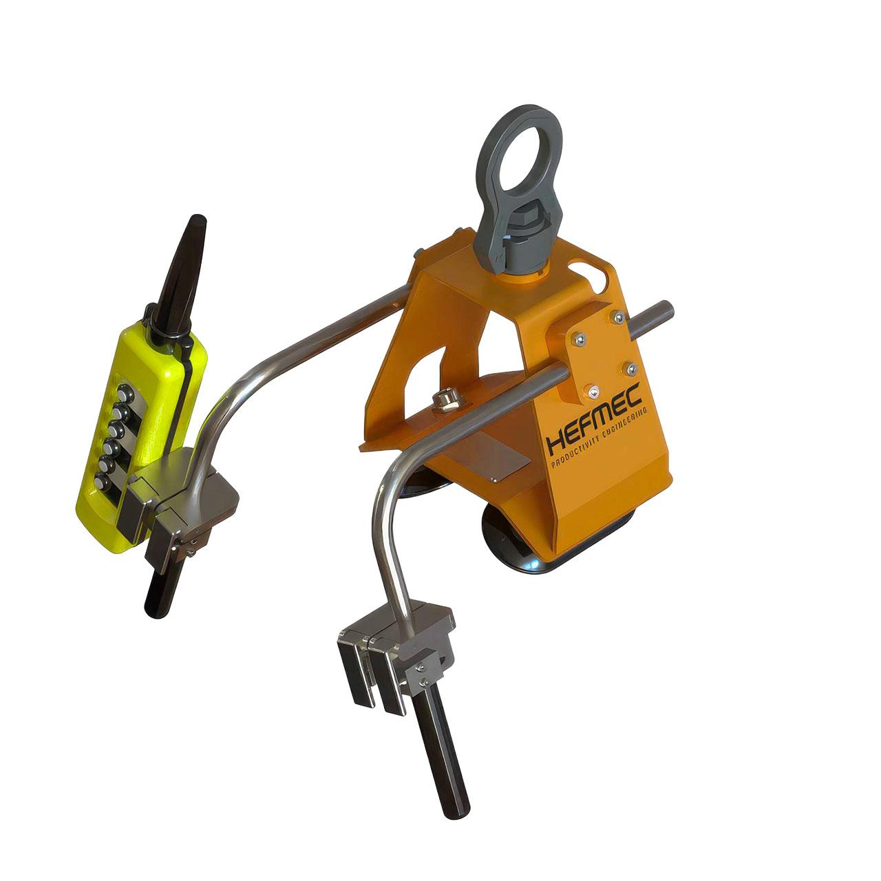 Vacuum gripper without a load, suction pad and pendant control visible