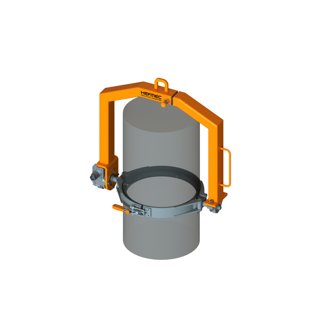 Collar gripper clamped onto a cylindrical workpiece